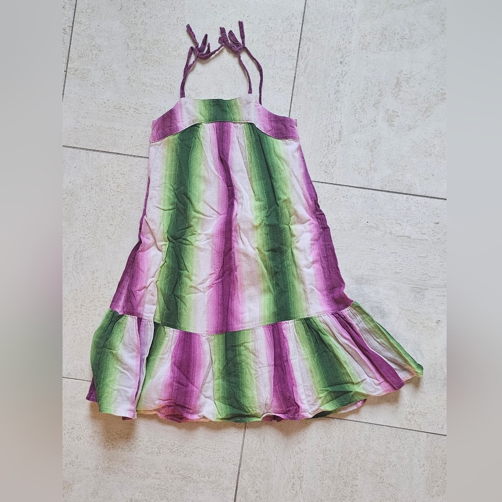 Janie and Jack Purple and Green Tie-Dye Dress